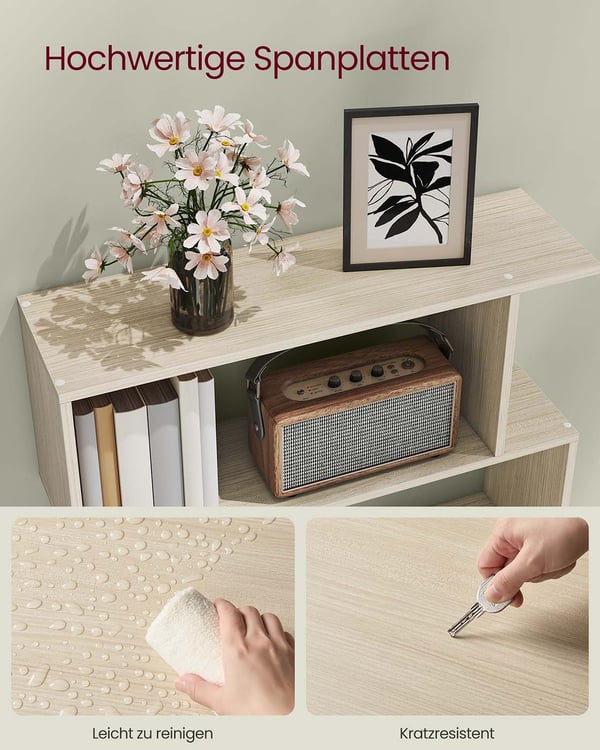 Bogreol, 24x70x191 cm, beige