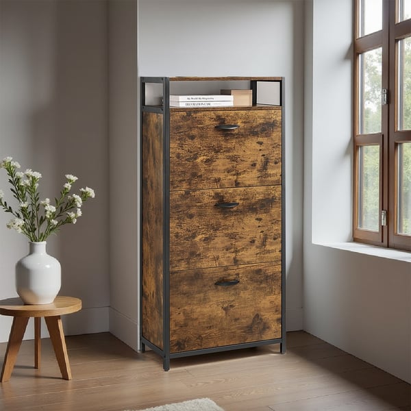 Skoskap, 60x30x130 cm, Brun