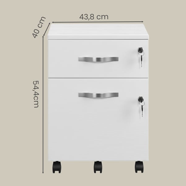 Arkivskab, 43.8x40x54.4 cm, Hvid