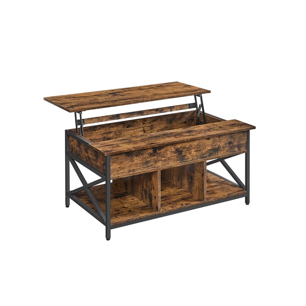Sofabord, 60x100x48-62 cm, Brun Sort