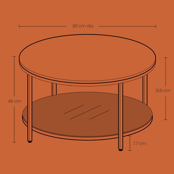 Soffbord, 80x80x46 cm, Vit
