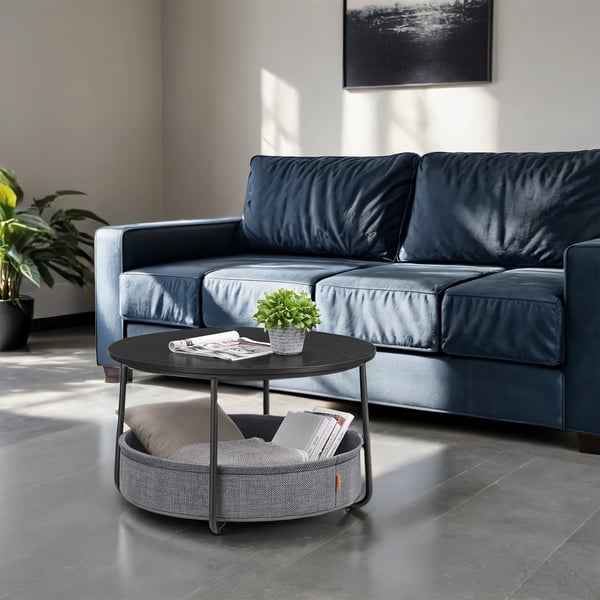 Rundt Sofabord, 75x75x45 cm, Sort