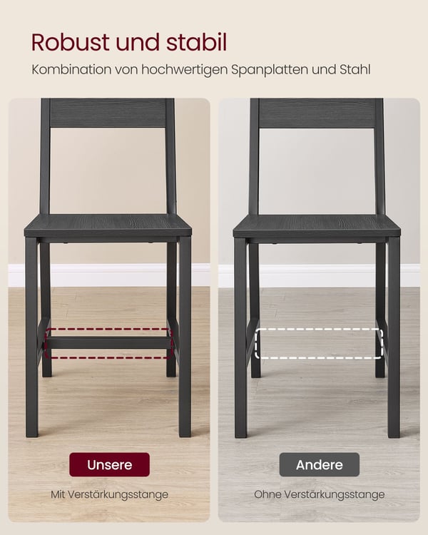 Spisebordsstol, 36x46,6x87,1 cm, Brun, Sort