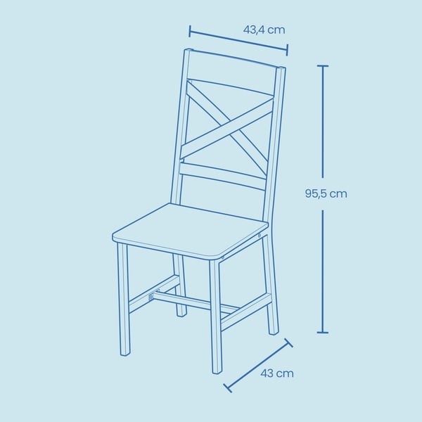 Spisesætsstol, 43,4x43x95,5 cm, Brun