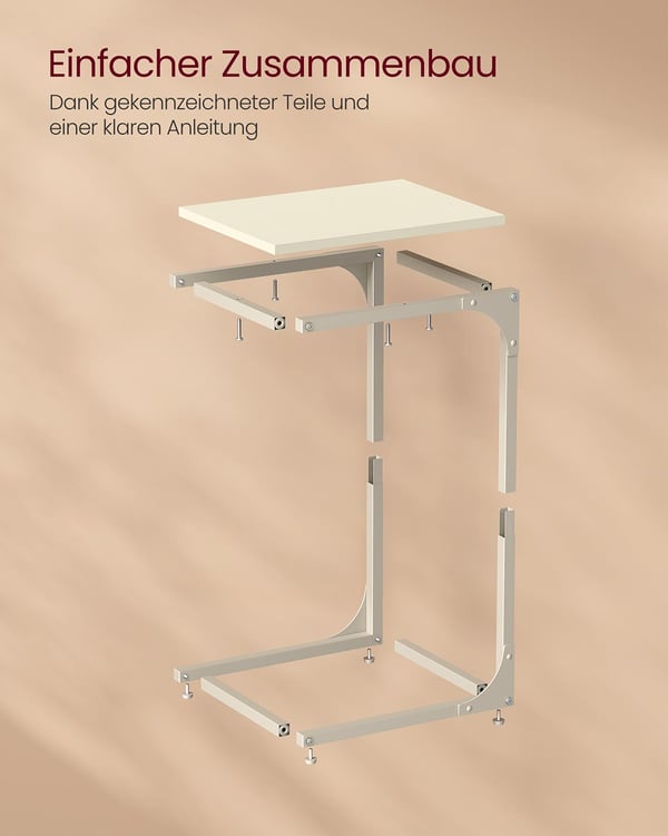 Sidebord, 30x40x62 cm, Hvid