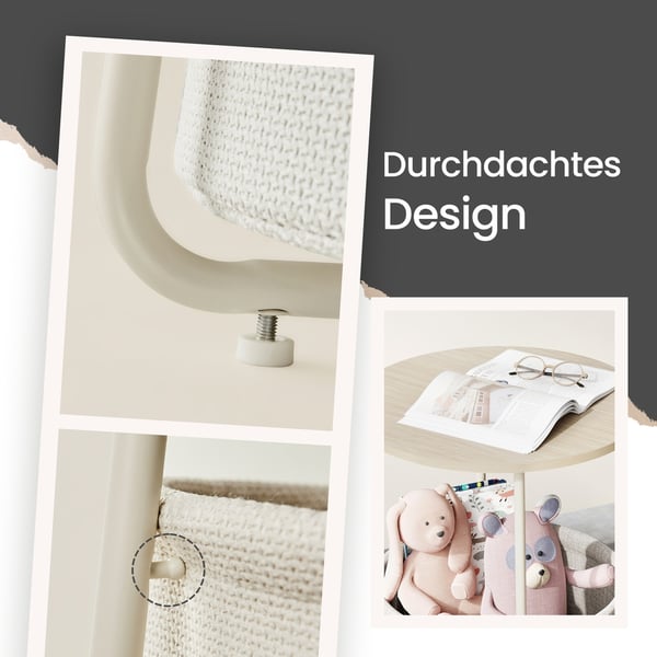 Sidebord, 45x50 cm, Naturlig Beige