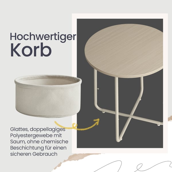 Sidebord, 45x50 cm, Naturlig Beige