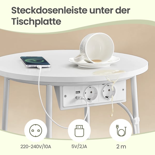 Sidebord, 45x50 cm, Hvit, Oppbevaring
