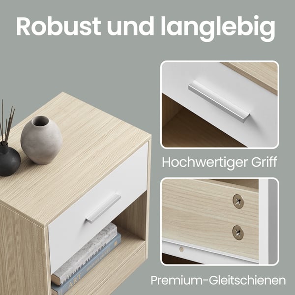 Nattduksbord, 28x39x41 cm, Beige