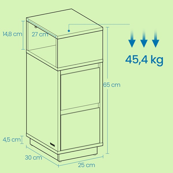 Natbord, 30x25x65 cm, Beige