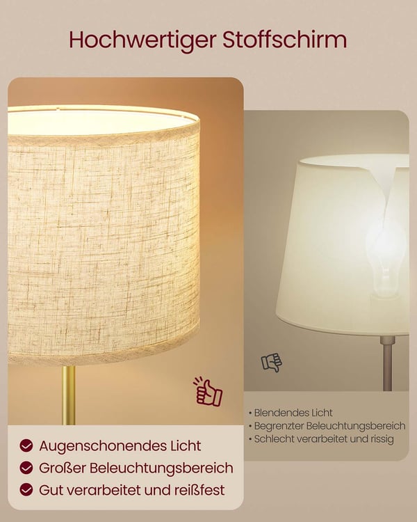 Gulvlampe, 30x30x140-170 cm, Guld