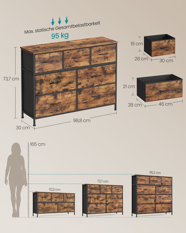 Säilytyskaappi, 30x98,8x73,7 cm, Ruskea