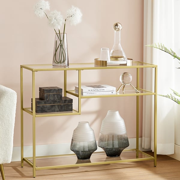Konsolbord, 35x100x80 cm, Guld