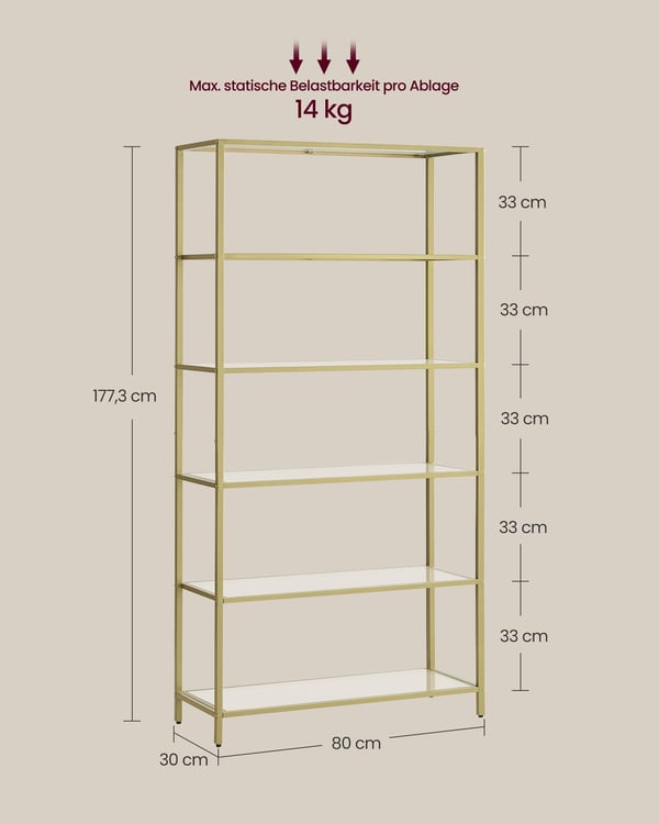 Hylle, 30x80x177,3 cm, Transparent