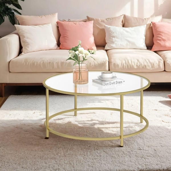 Sofabord, 84x84x45,5 cm, Guld