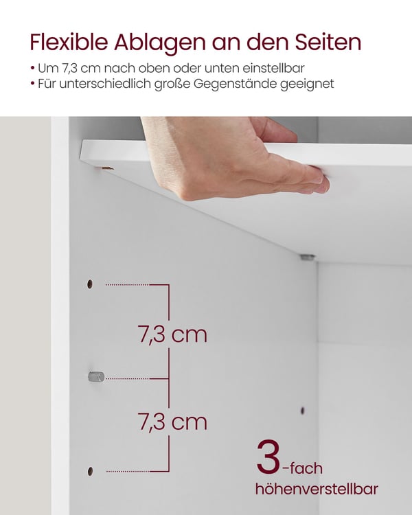 Skobenk, 30,3x104x48 cm, Hvit