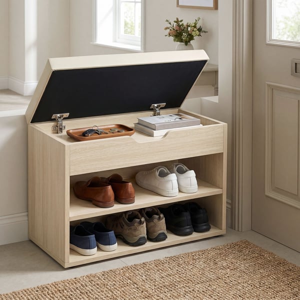 Skobænk, 30x60x44 cm, Beige