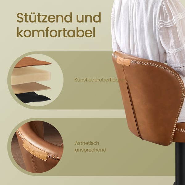 Barstol, 42x49x94-115 cm, Brun