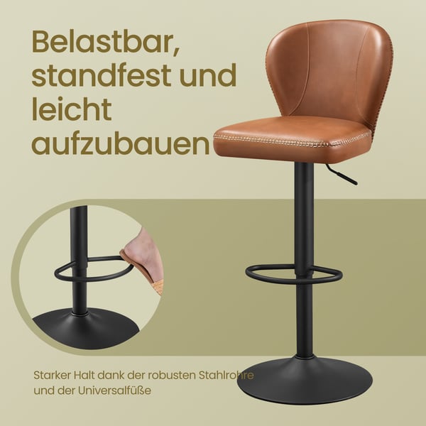 Barstol, 42x49x94-115 cm, Brun