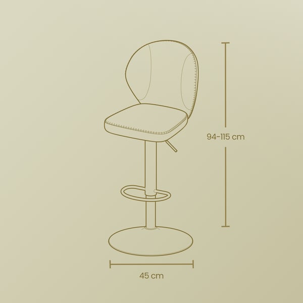 Barstol, 42x49x94-115 cm, Brun