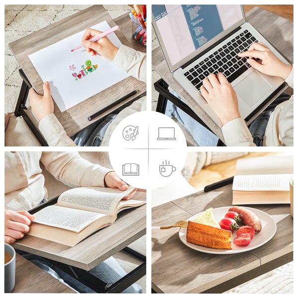 Laptopbord, 55x35x23 cm, greige