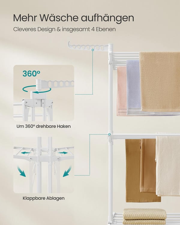 Vaateluku, 64x126x172 cm, Valkoinen