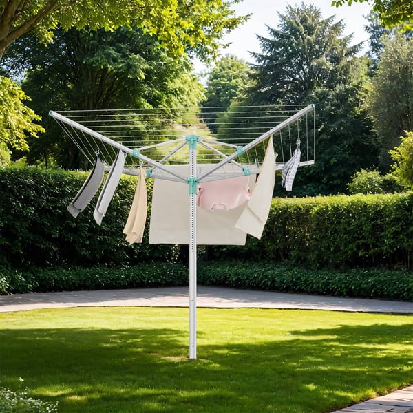 Roterende tørrestativ, 170x170x121-183 cm, Sort