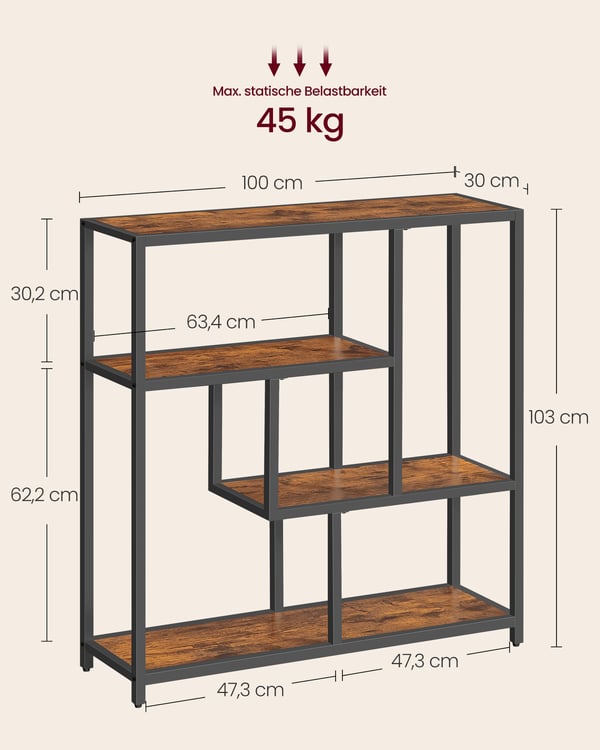 Kirjahylly, 30x100x103 cm, Ruskea