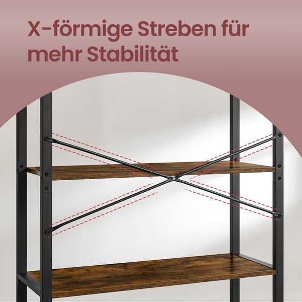 Bogreol, 30x66x153 cm, Brun-Sort