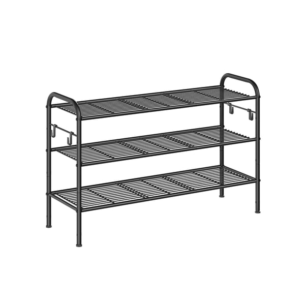 Skohylle, Metall, 28x85x53 cm, Svart