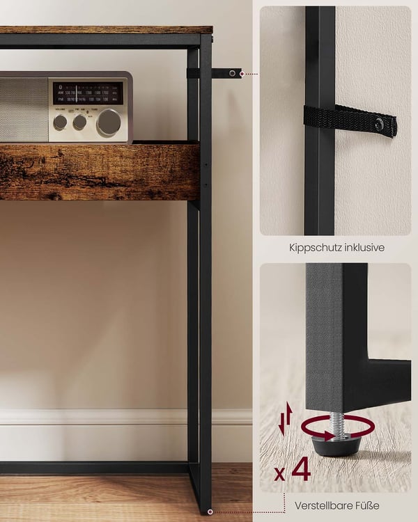 Konsollbord, 24x100x80 cm, Brun