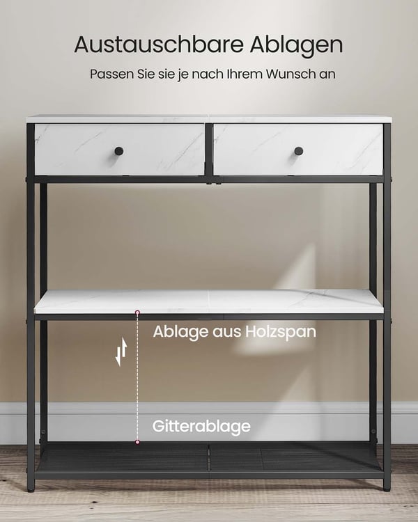Konsolbord, 24x76x80 cm, Hvid