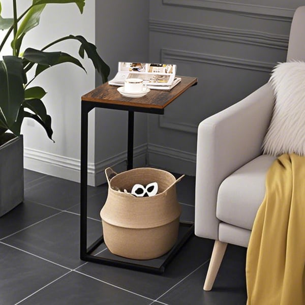 Sidebord, 55x35x66 cm, Brun Svart