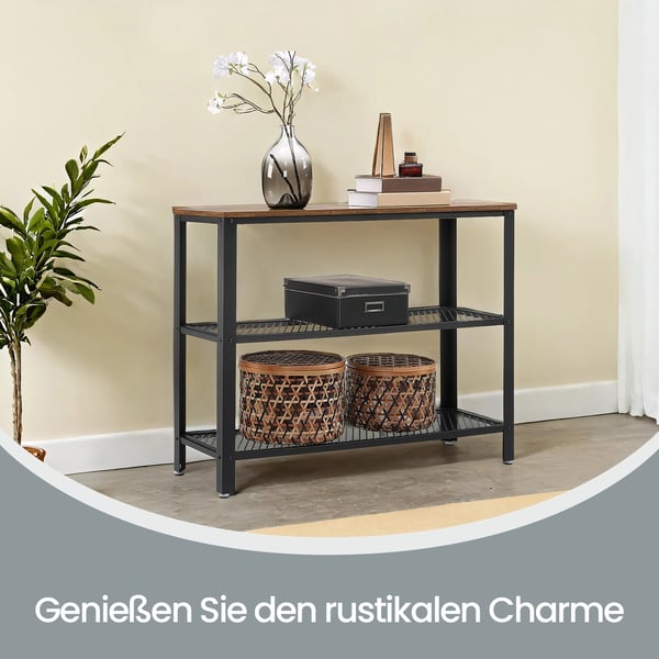 Konsollbord, 101,5x35x80 cm, Brun Svart