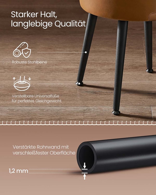 Rund puff krakk, 38,2x44,4 cm, Brun