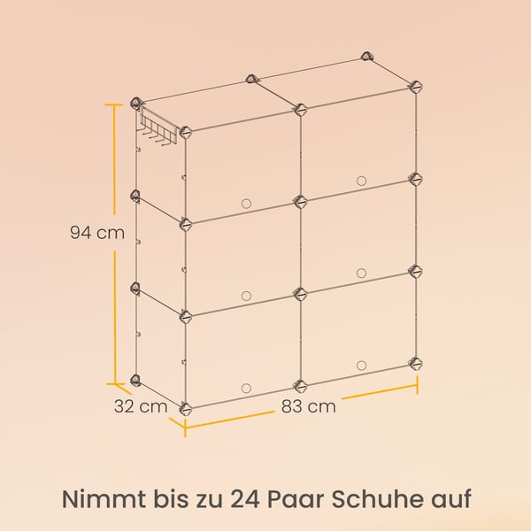 Skohylle, 32x124x94 cm, Svart