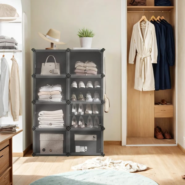 Skoskabinet, 124x32x94 cm, Sort