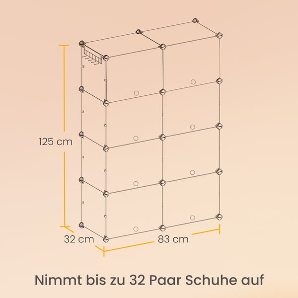 Skoskabinet, 124x32x94 cm, Sort