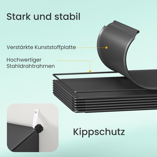 Skoskab, 32x82x152 cm, Sort