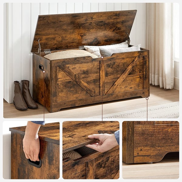 Oppbevaringsbenk, 100x40x46 cm, Brun