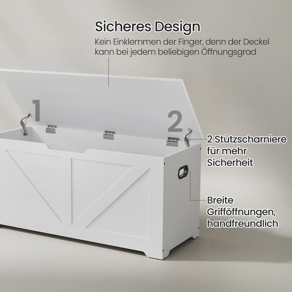 Skobenk, Oppbevaringsbenk, 40x100x46 cm, Hvit