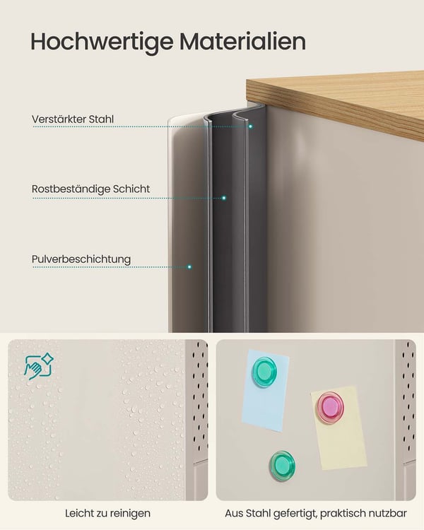 Opbevaringsskab, 40x110x76 cm, sandbeige