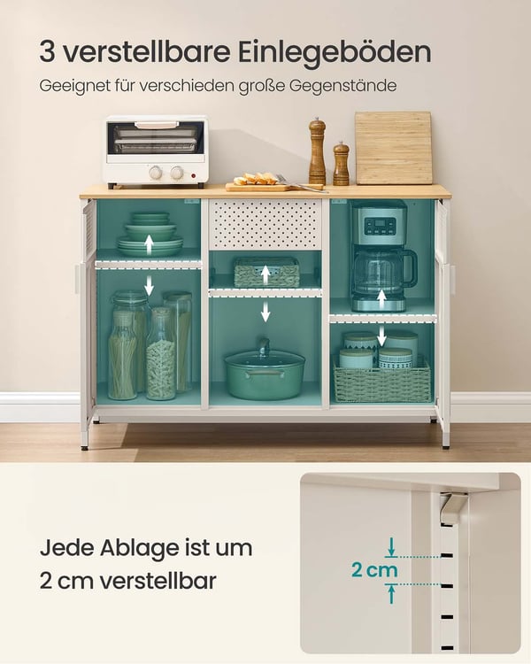 Opbevaringsskab, 40x110x76 cm, sandbeige