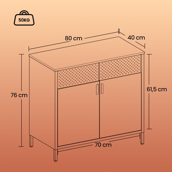 Opbevaringsskab, 40x80x76 cm, Brun Sort