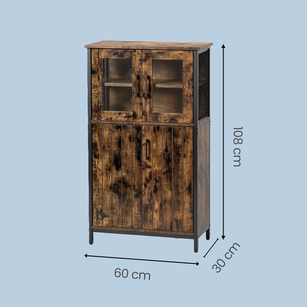 Kylpyhuonekaappi, 60x30x108 cm, Ruskea-Musta