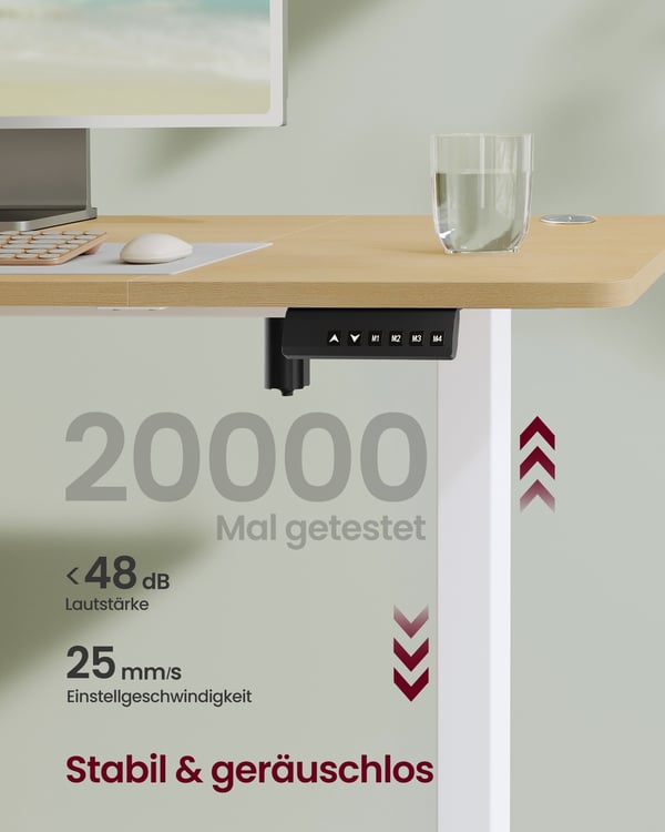 Højdejusterbart Elektrisk Skrivebord, 60x120x72-120 cm, Gylden Eg