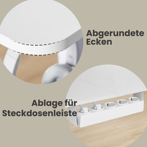 Ståbord, 160x140x72-120 cm, Vit
