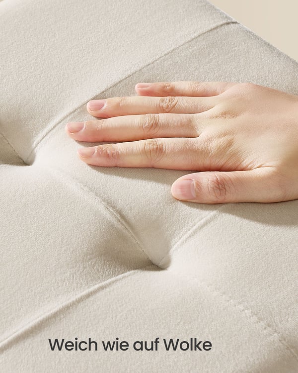Oppbevaringspuff, 38x38x40 cm, Beige
