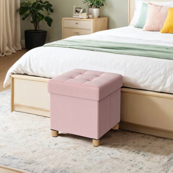 Opbevaringspuf, 38,1x38,1x40,1 cm, Pink