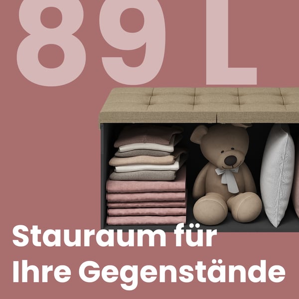 Förvaringsbänk, 38x76x38 cm, Brun